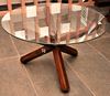 Glass round dining table