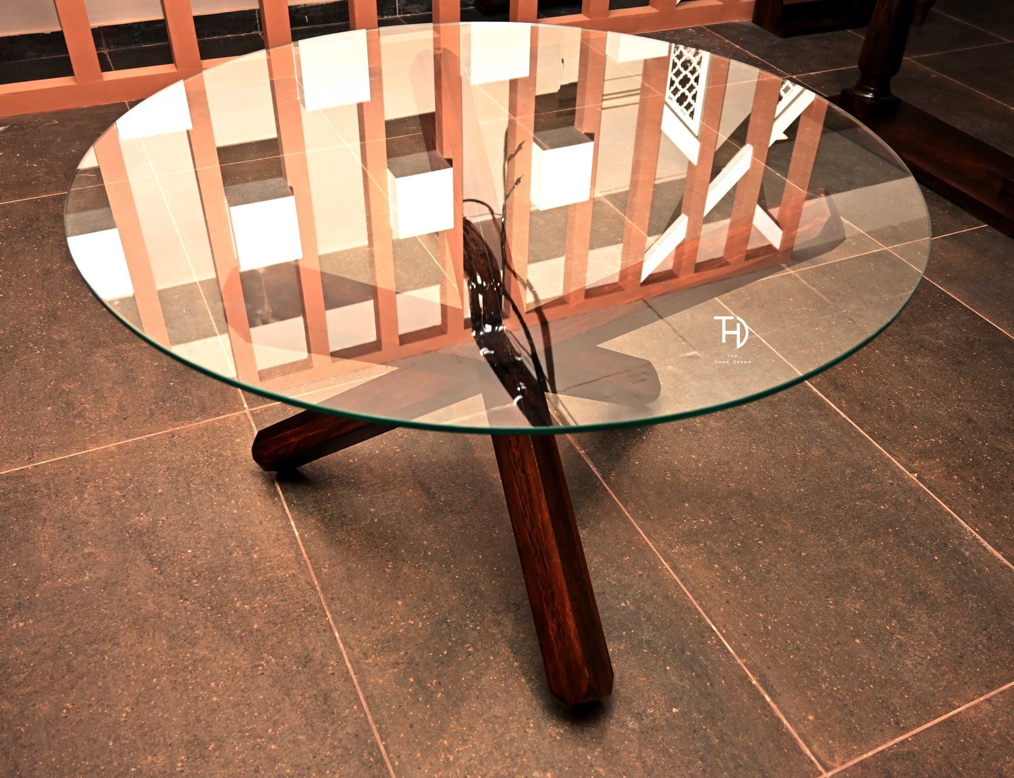 Buy Round glass dining table online Furniture Online Buy Solid Wood