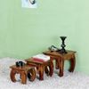 Buy Mango Wood Furniture Online Obira Opium stool set 3 pcs