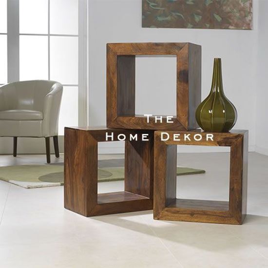 Buy Sheesham Wood Furniture Online Bon Bon Holo Bookrack | Set 3 Pcs