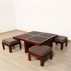 Jolly Solid Wood Coffee Table with siting stool for living room furniture
