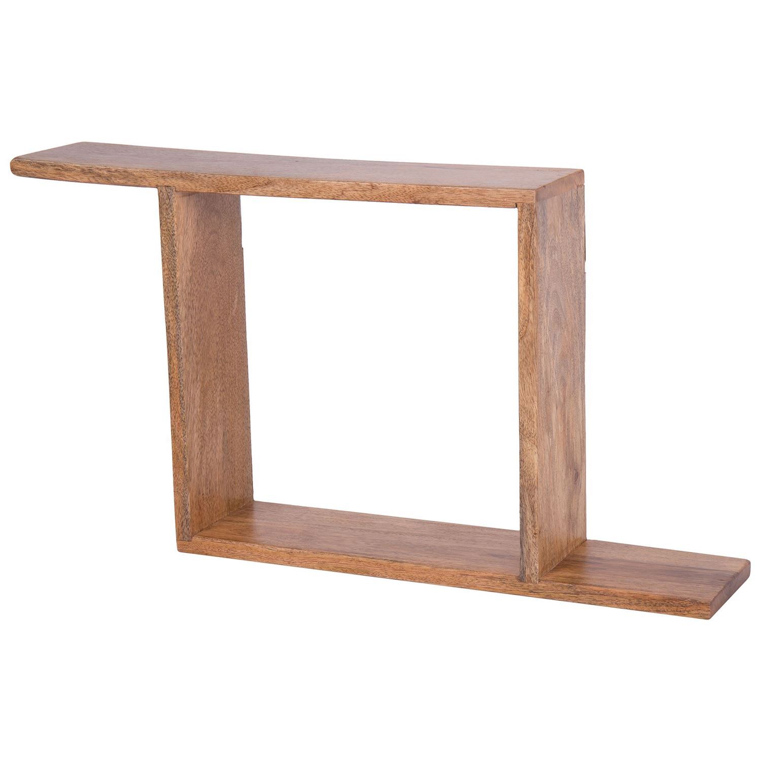 Z shaped wall rack in solid mango wood The Home Dekor
